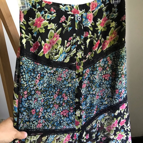 Band of Gypsies boho floral maxi skirt XS - Picture 6 of 8